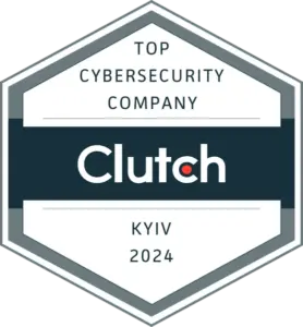 Clutch 2024 award badge: top cybersecurity company in Kyiv